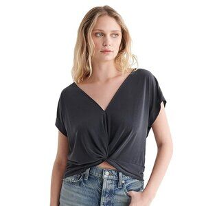 Lucky Sandwash Twist Top in Black